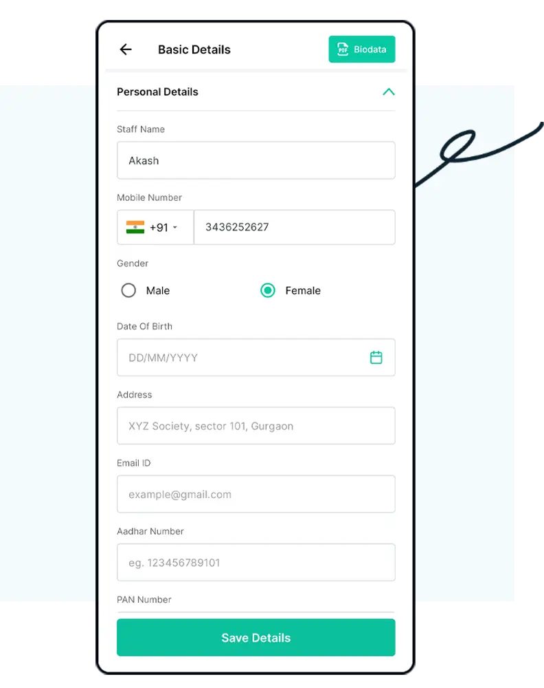 Basic details of employee