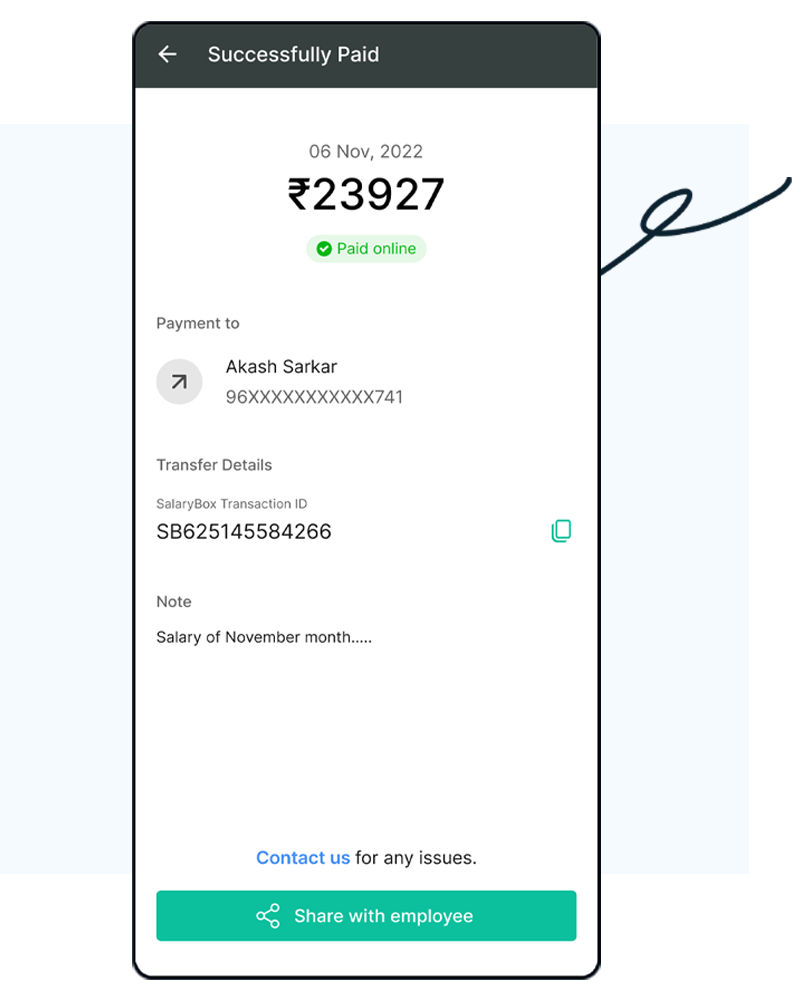 Pay salary